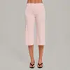 Pantalones Capris de Yoga Pierna Recta Arena Otoño Sueltos Control de Barriga Cintura Alta Secado Rápido Correr Fitness Deportes Longitud Media Mujer 7311