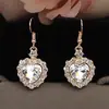 Pendientes de gota de agua Corazón del Océano Aleación Pedrería Cristal Luz Azul Corazón Estrella de Mar Pendientes Joyería de Moda Venta al por Mayor