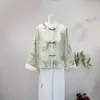 Nueva Camisa Jacquard Estilo Chino Verano 2025 Nuevo Hebilla Vintage Refrescante Transpirable Casual Camisa Top