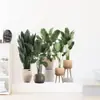Pegatinas de Pared con Macetas de Plantas Tropicales Verdes Nuevas Transfronterizas para Dormitorio, Sala de Estar, Entrada, Decoración de Embellecimiento de Paredes del Hogar