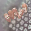 Populares Calcomanías para Uñas con Flores Secas de Cinco Pétalos, Calcomanías para Uñas en Relieve Simples de Flor de Cinco Pétalos Blanca y Roja