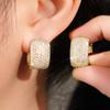 Pendientes de Diamante Completo Cao Shi Super Flash Moda Europea y Americana Pendientes Sencillos Personalizados Estilo Frío Versátiles Pendientes Cuadrados