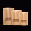 Bolsa para Envasado de Alimentos Bolsa de Papel Kraft Bolsa con Ventana Auto-Soportante Bolsa para Envasado de Alimentos Té Nueces Bolsa Auto-Soportante con Cierre Zip Venta al por Mayor