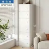 Armário de armazenamento lateral de sofá de chão armário de armazenamento lateral de parede para sala de estar armário pequeno estreito multicamadas com porta de armário estante de armazenamento para casa