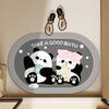 Cartoon panda porta do banheiro antiderrapante tapete absorvente do banheiro tapete de secagem rápida bonito tapete do vaso sanitário multi-material