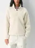 Suéter de Forro Polar para Mujer 2025 Otoño e Invierno Moda Europea y Americana Nuevo Sudadera con Cremallera y Bolsillo de Cuello Alto para Mujer