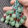 Collar Colgante de Jade Aventurina Campana Colgante de Cuarzo Verde Hierba Roca Jade Colgante de Campana Colgante para Suéter Colgante de Jade