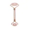 Rodillo Masajeador de Jade Cristal Doble Cabezal Masajeador Facial Forma de V Facial y Ojos Lifting Relajación Rodillo de Cuarzo Rosa Palo Masajeador