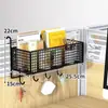 Estante organizador de escritorio de oficina cosas buenas de oficina artefacto organizador de papelería para niñas gancho para colgar estante lateral de mesa de escritorio