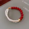 Nova Pulseira Aberta de Cabacinha Dupla com Gotejamento de Óleo Estilo Chinês Pulseira com Design Retrô Francês Joia de Mão Exquisita de Luxo Leve Nicho Atacado