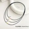 Cordón para Colgante Cuerda de Cuero Encerado Cadena para Clavícula Hombres y Mujeres Gargantilla Negra Delgada Colgante Colgante de Cristal Dorado Cuerda para Collar con Hebilla Oculta
