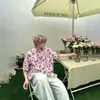 Bunacc 2026 Verano Nuevo Estilo Retro Americano Estilo Perezoso Diseño Floral de Estampado Completo Camisa Floral de Media Manga para Mujer