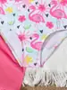 Traje de Baño Nuevo Modelo 2026 para Niñas de Tres Piezas, Traje de Baño de Dos Piezas para Niños Pequeños, Traje de Baño Morado para Exportación