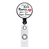 En stock Doctora Enfermera fácil de jalar amor estetoscopio telescópico Clip para insignia Cristal Negro impresión de logo Clip para insignia