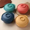 Cazuela para el hogar Tazón para fideos de dormitorio estudiantil Polvo de caracol Malatang Tazón rayado de PP Olla de comedor Tazón para bibimbap
