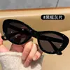 S5009 Gafas de Sol Unisex de Moda Ligeras con Montura Irregular Estilo Ojo de Gato Venta al por Mayor Marco Negro Clásico Gafas de Sol Color Té