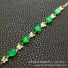 Colar de chalcedônia verde Bingyang face de ovo verde completo face de ovo de gelo verde completo terno inlay atacado anel verde gelo ovo de pombo atacado