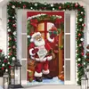 Nueva cubierta de puerta verde Grinch de monstruo transfronteriza, tela de fondo, decoración de ambiente, cortina de puerta de Navidad, tela colgante, bandera de cubierta de puerta