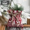 Gangheng Sacola da Sorte de Natal Transfronteiriça Saco de Presente de Juta Pequeno Saco de Presente Decoração Enfeite para Pendurar na Árvore de Natal Suprimentos de Decoração