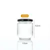 Garrafa Redonda de Picles Selada Transparente Resistente a Alta Temperatura Pêssego Amarelo Lata Garrafa Vidro Garrafa de Mel Geleia Molho de Pimenta Atacado