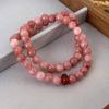 Pulsera de Perlas Rosa Estilo Chino Nuevo para Mujer, Exquisita Pulsera Apilable Flor de Durazno, Joyería de Mano de Lujo Ligero Nicho Estilo Nuevo