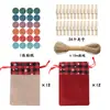 Conjunto de Sacolas de Presente de Linho para o Natal Calendário Contagem Regressiva Bolsa Pendurada Conjunto de Bolsos com Cordão de Linho para o Natal Atacado