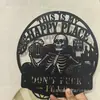 Nova Placa de Ferro Estilo Caveira Engraçada Transfronteiriça para Decoração de Man Cave e Área de Lazer Masculina
