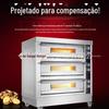 Forno elétrico de 3 camadas e 6 placas, grande forno comercial, forno de camada de pão de biscoito, equipamento de cozimento inteligente para pão, forno