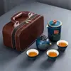 Taza Express de Cerámica Portátil Una Olla Tres Tazas Juego de Té de Viaje Tetera de Mano Taza de Té Juego Pequeño Regalos Clásicos