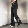 Pantalones deportivos de verano a rayas con contraste para hombre, pantalones largos casuales para hombre, pantalones deportivos holgados de primavera y otoño, pantalones rectos de pierna ancha para hombre