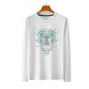 Nueva Camiseta de Manga Larga para Hombre, Camiseta Básica de Cuello Redondo, Top para Primavera y Otoño, Estilo Europeo, Cabeza de Tigre Audaz, Corte Ajustado, Moda Masculina Tendencia