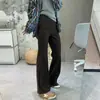 ¡Pantalones acampanados color marrón melardo! Jeans de pierna recta y pierna ancha, adelgazantes, de elasticidad en cuatro direcciones, de cintura alta, para mujeres petite en otoño