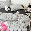 Exclusivo Transfronterizo Estilo Coreano Sencillo y Elegante Juego de Cuatro Piezas y Juego de Tres Piezas para Niñas Buenas Transforma Instantáneamente Tu Habitación en una Habitación de Princesa