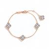 Collar, pulsera, pendiente, anillo y traje exclusivos transfronterizos con colgante de trébol de cuatro hojas y moissanita en plata esterlina s925. Venta al por mayor en vivo.