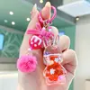 Mini Conejo Arena Líquida Llavero Dibujo Animado Muñeca Acrílica Colgante Lindo Arena Líquida Llavero Mochila Pequeño Regalo