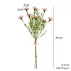 Ramo de Flores Artificiales Clavel Rojo de 3 Ramas y Múltiples Cabezas para Regalo del Día del Maestro y del Día de la Madre, Decoración de Muebles, Flor Artificial