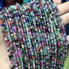Cuentas de ábaco con superficie cortada de calcedonia de 2 x 3 mm, joyería DIY con optimización de cuentas, cuentas sueltas de calcedonia multicolor, cuentas semiacabadas de color