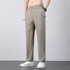 Pantalones Largos de Seda de Hielo para Hombre, Pantalones Deportivos Casuales Finos de Verano, Pantalones Elásticos de Seda de Hielo de Secado Rápido, Pantalones Largos Versátiles de Moda Juvenil