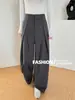 Pantalones de Traje Grises Plisados para Mujer, Nuevo Estilo Primavera, Pantalones Casuales Rectos Adelgazantes con un Toque de Lujo, Pantalones de Pierna Ancha Petite