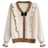 Suéter Pulóver para Mujer Invierno Nuevo Estilo Francés Cuello en V Suéter Trendy Skinny Base Top de Manga Larga