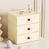 Caja de almacenamiento de escritorio tipo cajón color crema dopamina dormitorio estudiantil cosméticos gran capacidad papelería artículos varios caja organizadora