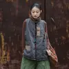 (Personalizado) Abrigo Acolchado Patchwork de Lino Nuevo Modelo Invierno 26th Vintage Personalizado Cálido Chaleco para Mujer
