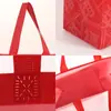 Bolsa de Presente de Tecido Não Tecido Vermelha Dupla Felicidade em Estoque para Celebrações de Aniversário, Bolsa Tote de Presente Espessada, Bolsa de Presente, Bolsa de Mão