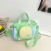 Bolsa tote moderna de grande capacidade, nova coleção 2026, bolsa de ombro fofa e doce com blocos de cor, bolsa transversal casual tipo almofada
