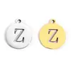 DIY acero inoxidable 26 letras inglesas pequeñas redondas marca accesorios de joyería redondas marca pulsera collar colgante colgante colgante S286