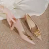 Zapatos Poco Profundos de Tacón Alto Estilo Francés para Mujer en Stock, Nuevo Modelo Primavera 2026, Zapatos de Salón con Tacón Grueso, Hebilla Cuadrada Elegante, Zapatos Cómodos de Tacón