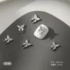 1000 Piezas de Decoraciones de Moños para Uñas de Aleación Mixta, Moños de Cinta Huecos, Pedrería Plateada para Uñas, Al por Mayor