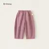 Pantalones casuales para niñas Bangxuan, pantalones largos lisos para bebé, ropa sencilla para niños, pantalones versátiles para niños, ropa exterior para niños pequeños, pantalones de pierna recta