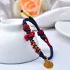 2026 Nuevo Modelo Pulsera de Buena Suerte y Éxito para Exámenes y Exámenes de Admisión de Posgrado, Hilo Rojo Tejido a Mano Cuerda de Lista Dorada para Niñas