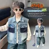 Chaleco de Mezclilla para Niños Primavera y Otoño 2026 Nuevo Estilo Niños Estilo Coreano Chaleco de Bloques de Color Chaqueta sin Mangas de Otoño para Niños Tendencia
